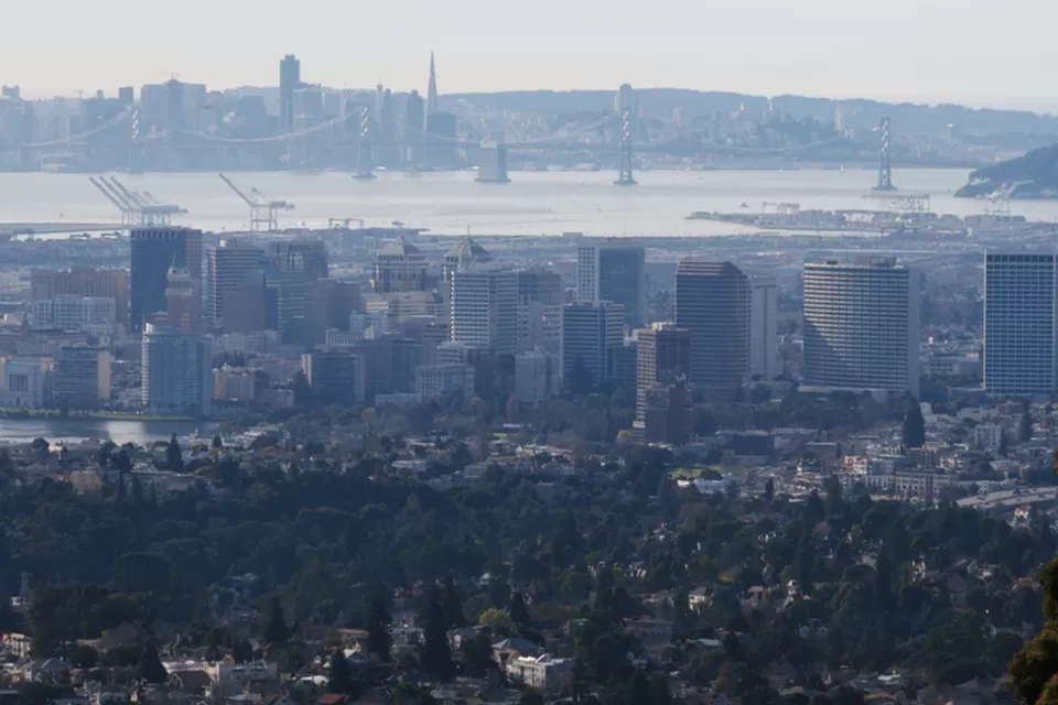 Oakland skyline and San Francisco Bay